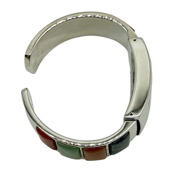 Vintage Peck And Peck Cuff Bracelet Watch With Faux Stones New Battery Works - Picture 4 of 8